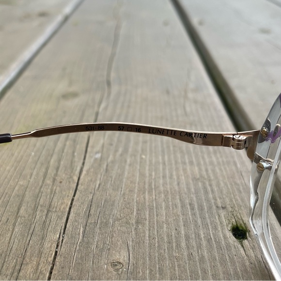 1980s Marcolin Lunette Cartier 531-88 Purple Enamel Rx Glasses Made in Italy - Picture 11 of 15